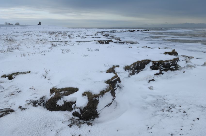 Besneeuwd wad bij Wierum
