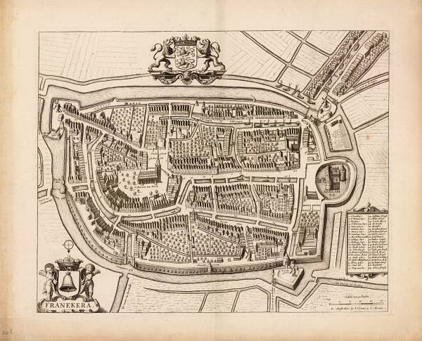 Kaart van Franeker door Blaeu (uitgave Covens en Mortier) 