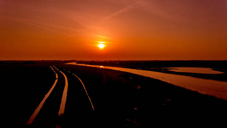 Zonsondergang Bergumer meer