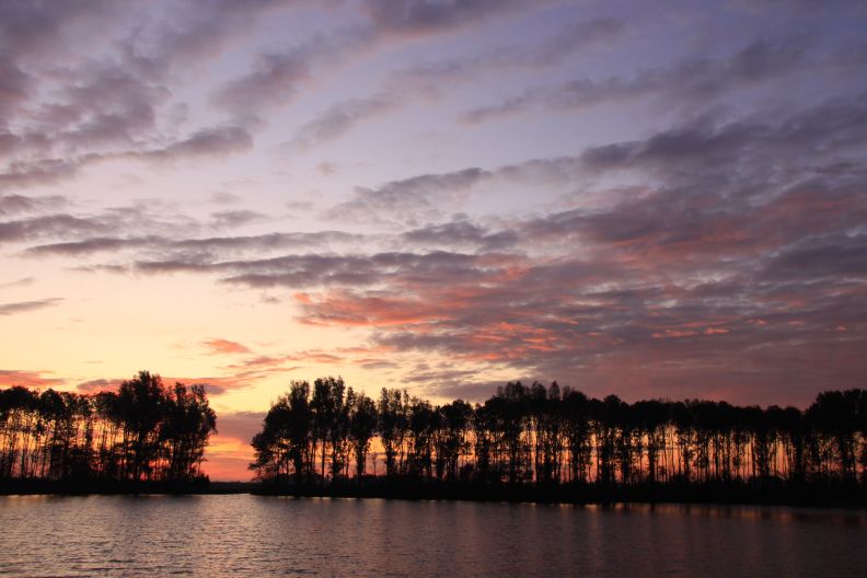 zonsondergang visvijver de Knipe