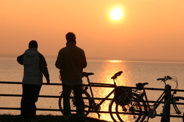 Fietsers bij Rode Klif, Scharl